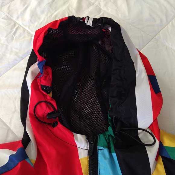 REASON Brand‎ Windbreaker Jacket Men's L Multicolor Abstract 1/4 Zip Hood Lining - Picture 8 of 14